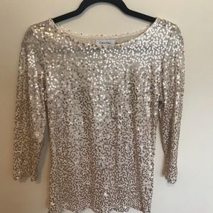 3/4 Sleeve Sequined Top
